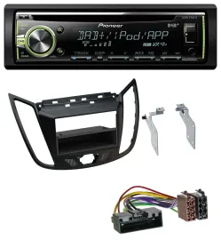 Pioneer DAB USB MP3 AUX CD Autoradio für Ford C-Max Kuga matt schwarz