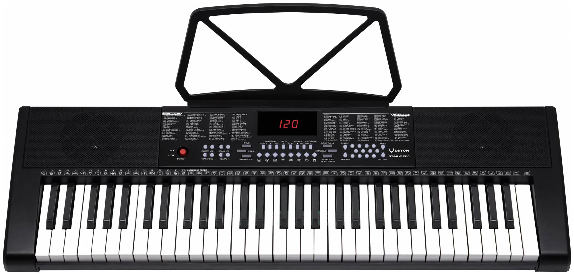 Синтезатор VESTON STAR-5261 с автоаккомпанементом 61-Key