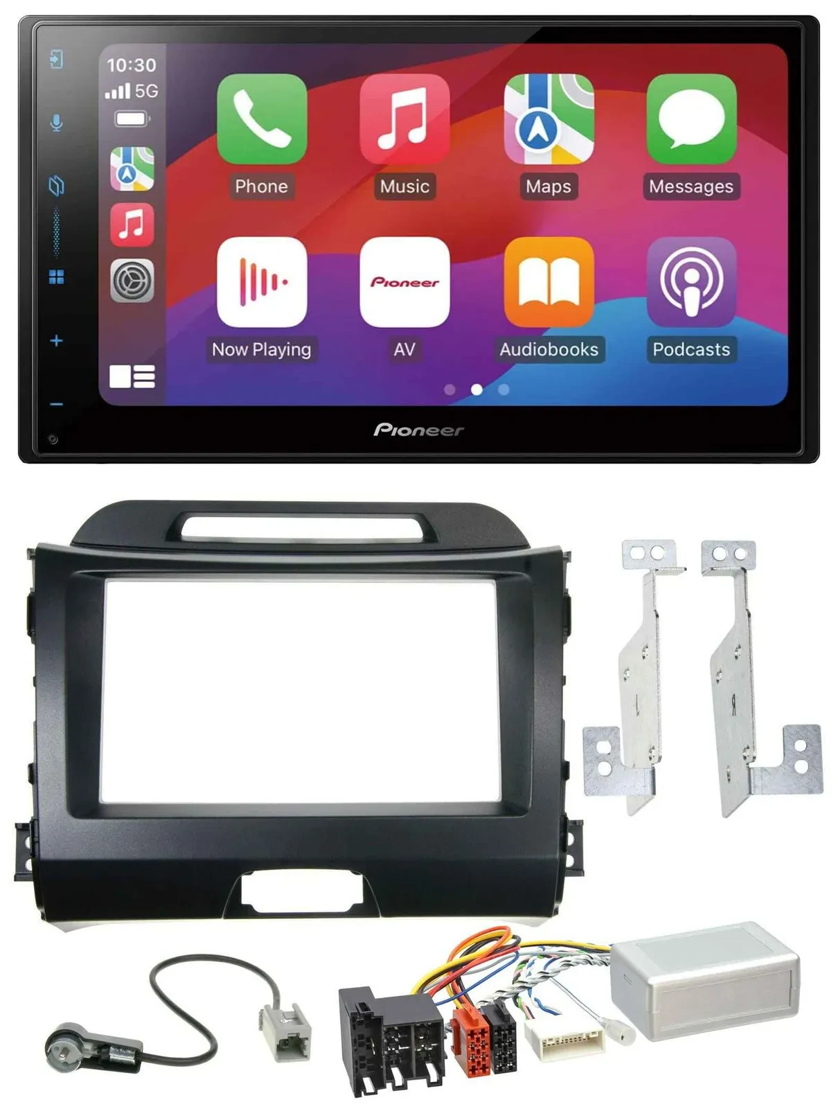 Автомагнитола для Kia Sportage (2010–2015) Pioneer 2-DIN, DAB, Bluetooth, USB, навигация, поддержка кнопок на руле