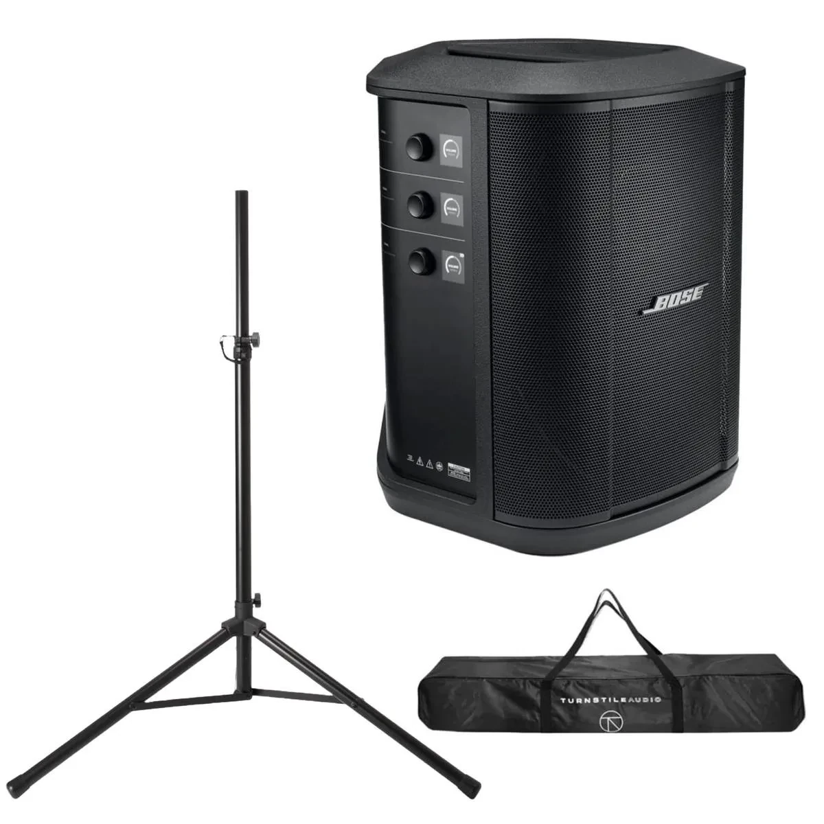Bose S1 Pro+ Portable Wireless PA System with Bluetooth, Black Bundle With Turns