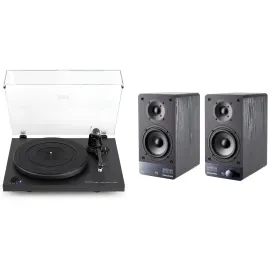 Виниловый проигрыватель Radiotehnika Старт LP002D с колонками Radiotehnika S-20NA Black