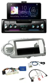 Автомагнитола Pioneer Bluetooth DAB USB для Toyota Yaris 2011–2014 серебристая