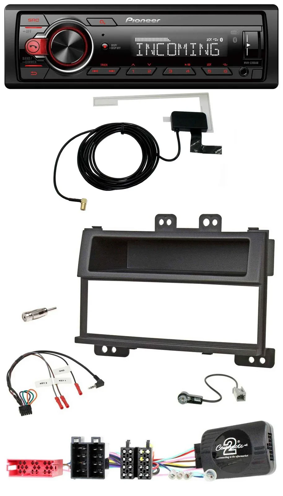 Pioneer MP3 Lenkrad CD DAB USB Autoradio für Hyundai i20 ISO 2009-11 schwarz