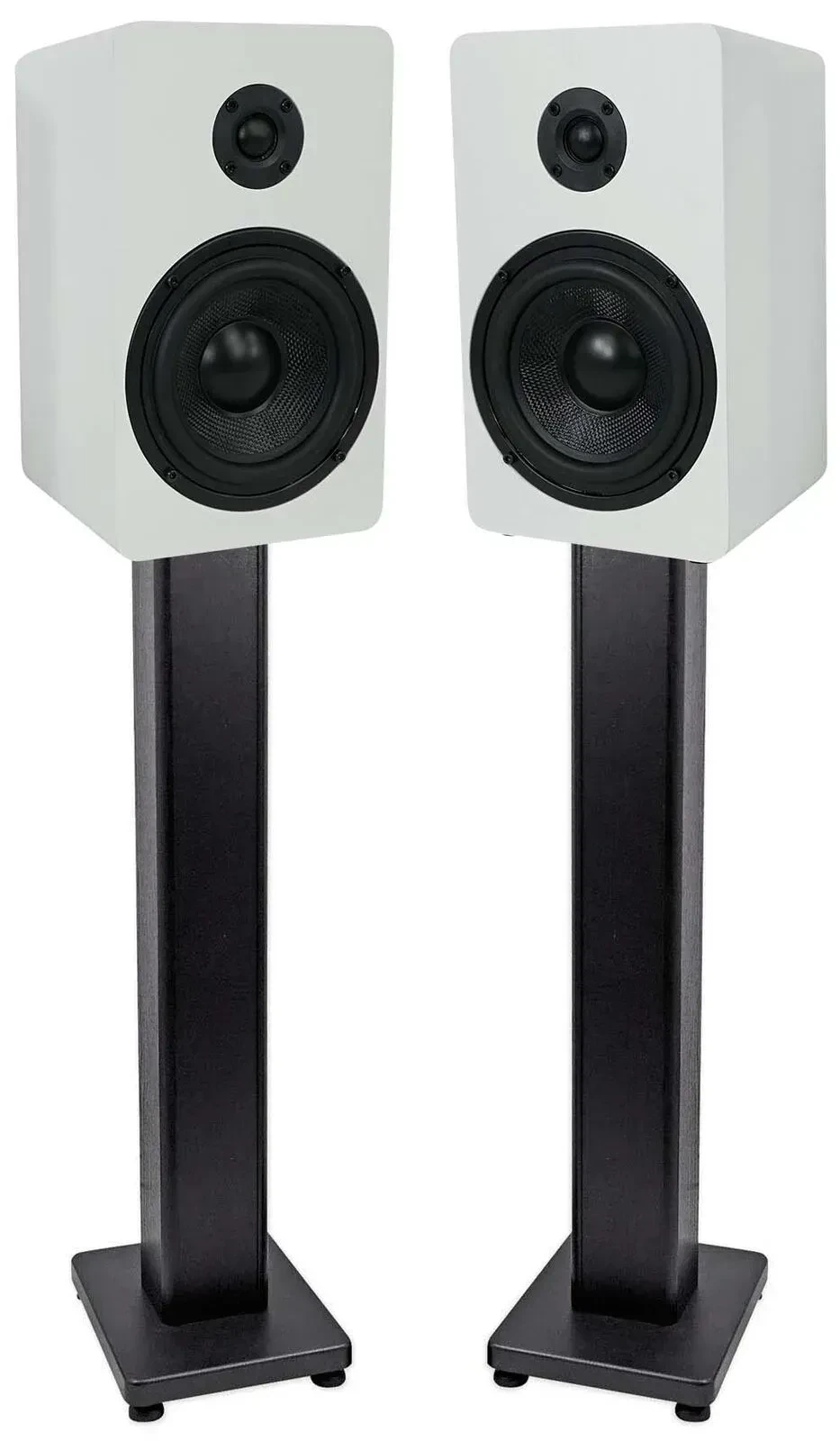 Широкополосная акустическая система Rockville RockShelf 54W White со стойками (пара)