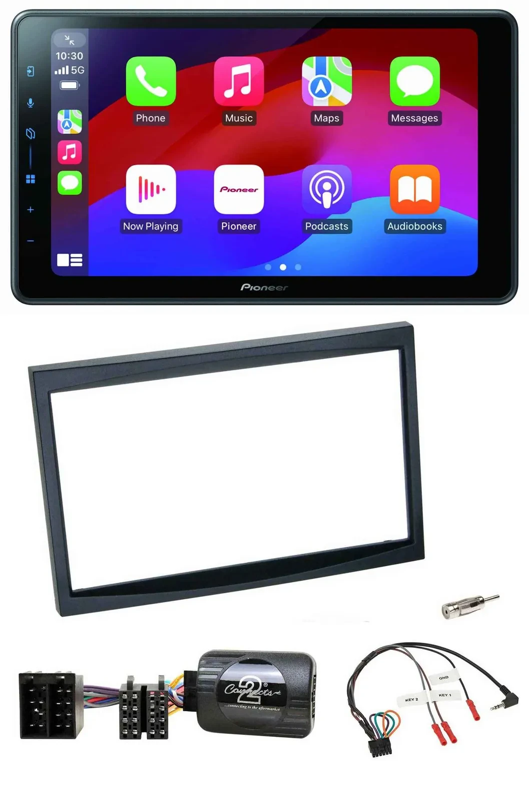 Автомагнитола Pioneer 2DIN, Bluetooth, USB, DAB, для Citroen C3/C2/Berlingo, черная