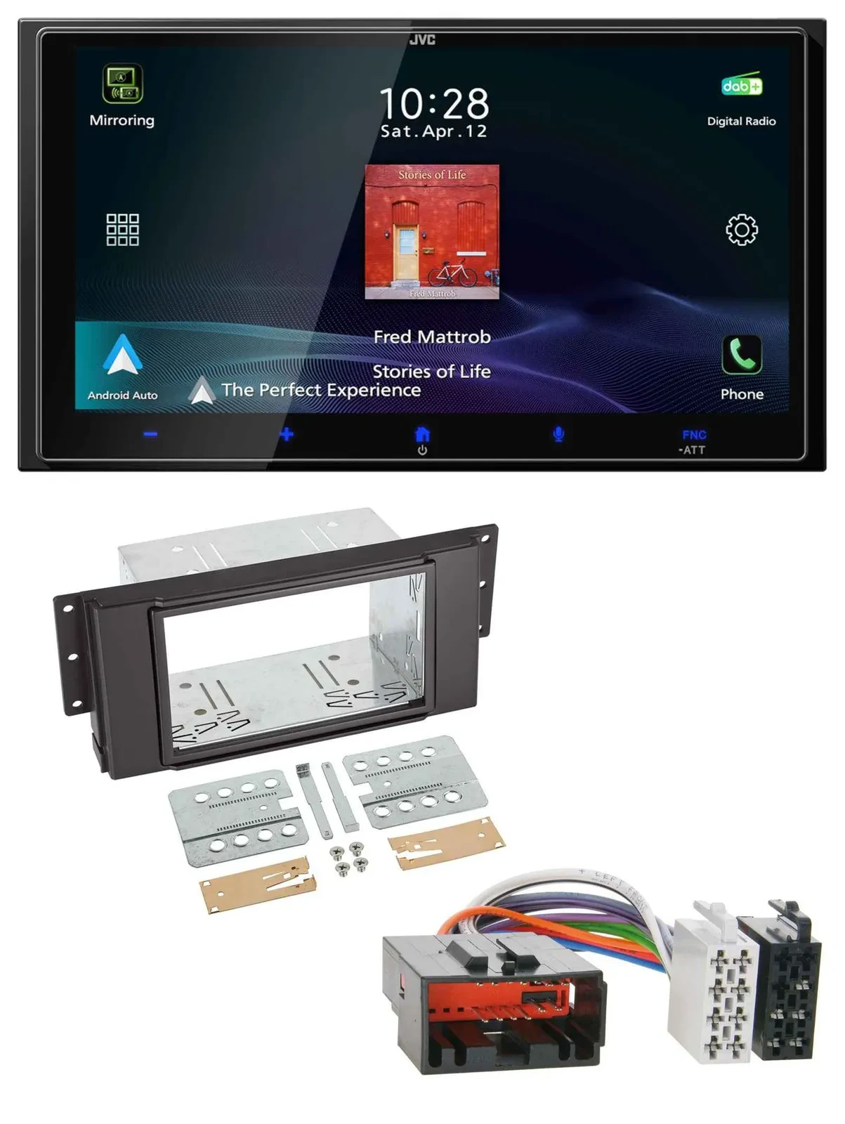 JVC USB Bluetooth 2DIN DAB MP3 Autoradio für LandRover Free Lander 2007-2010