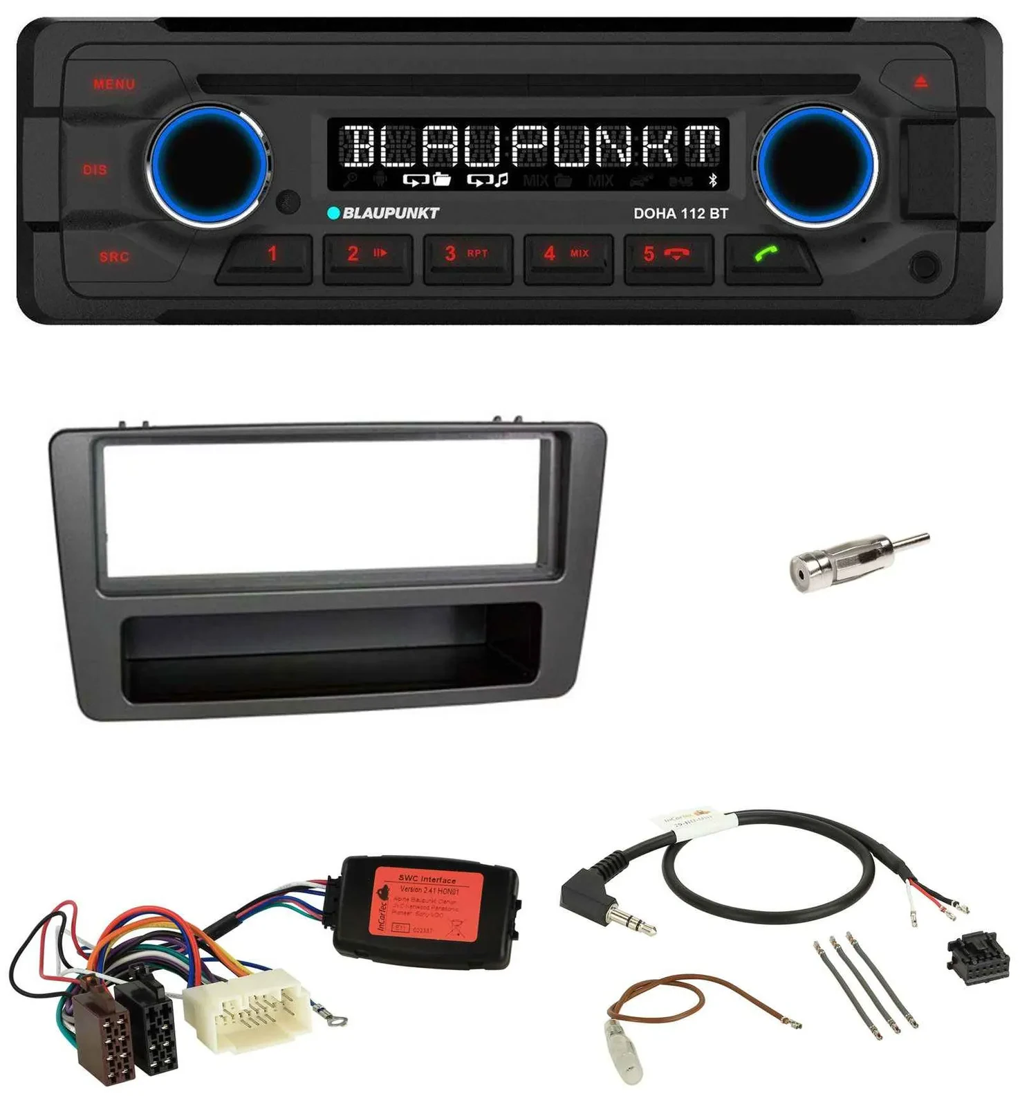 Автомагнитола для Honda Civic (2001–2003) Blaupunkt CD/MP3, Bluetooth, USB, чёрный