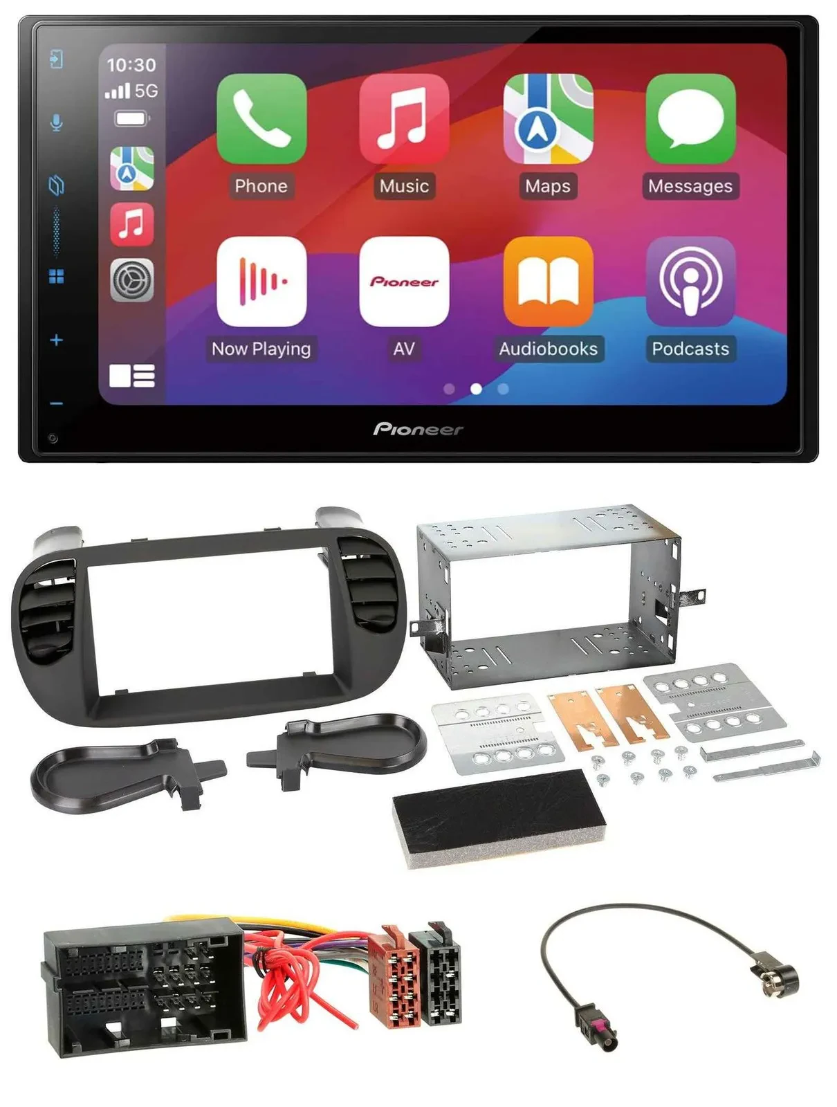 Pioneer DAB USB MP3 Bluetooth 2DIN Autoradio für Fiat 500 ab 12 soft touch