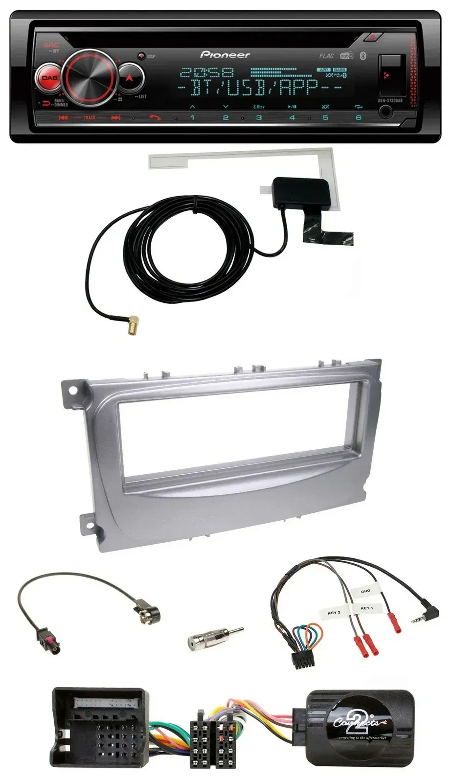 Автомагнитола Pioneer DAB, CD, USB, Bluetooth для Ford Galaxy/C-Max/Focus (с 2007)