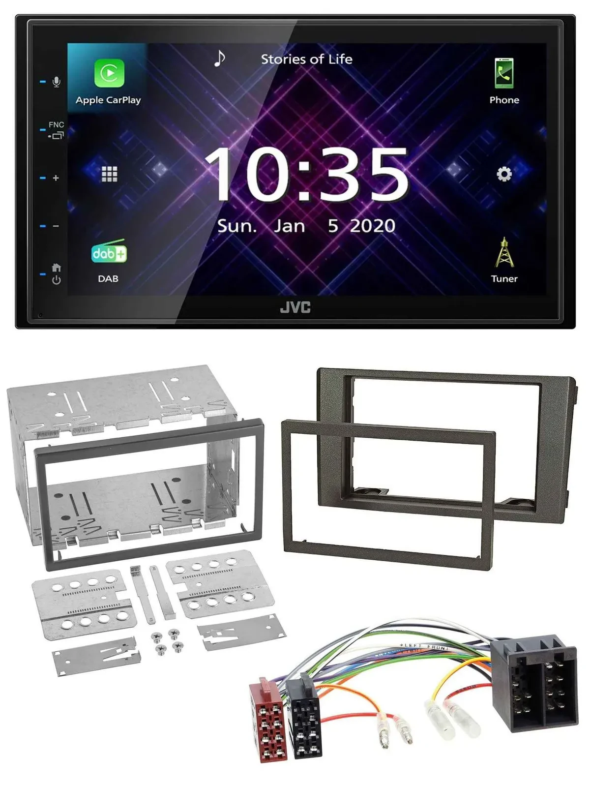 JVC DAB 2DIN MP3 Bluetooth USB Autoradio für Iveco Daily 06-14 dunkelgrau