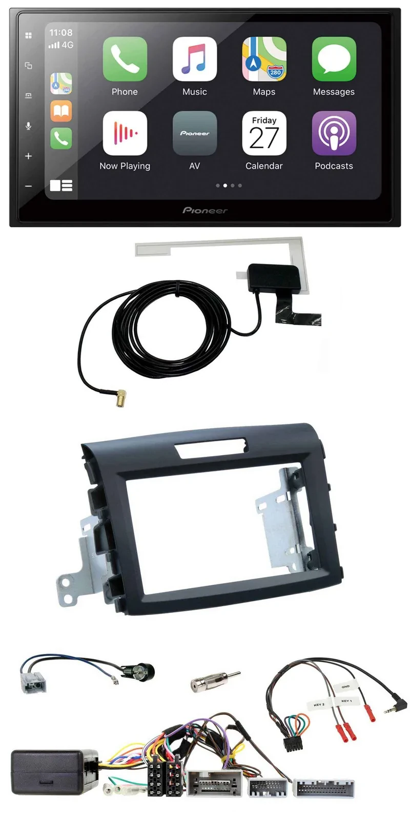 Pioneer USB Lenkrad 2DIN Bluetooth DAB Autoradio für Honda CR-V FR5/FR6 ab 2013