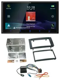 JVC USB Bluetooth 2DIN DAB MP3 Autoradio für VW Touareg T5 Caravelle Multivan 02