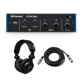 PreSonus Studio 24c 2x2 Portable Ultra-High Definition USB Type-C Audio/MIDI Int