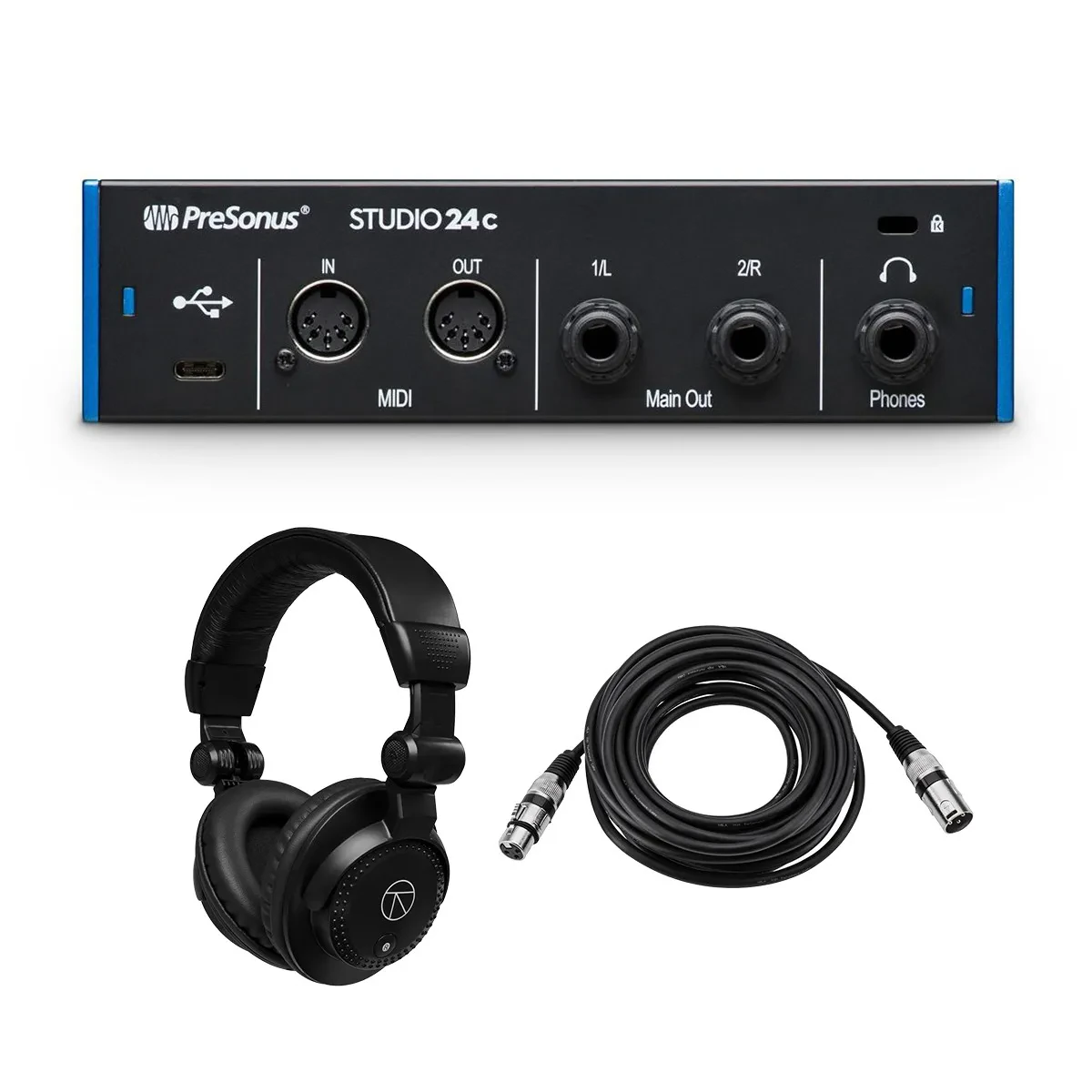 PreSonus Studio 24c 2x2 Portable Ultra-High Definition USB Type-C Audio/MIDI Int
