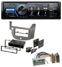 JVC Bluetooth MP3 USB DAB Autoradio für Honda Jazz (ab 2009) - silber