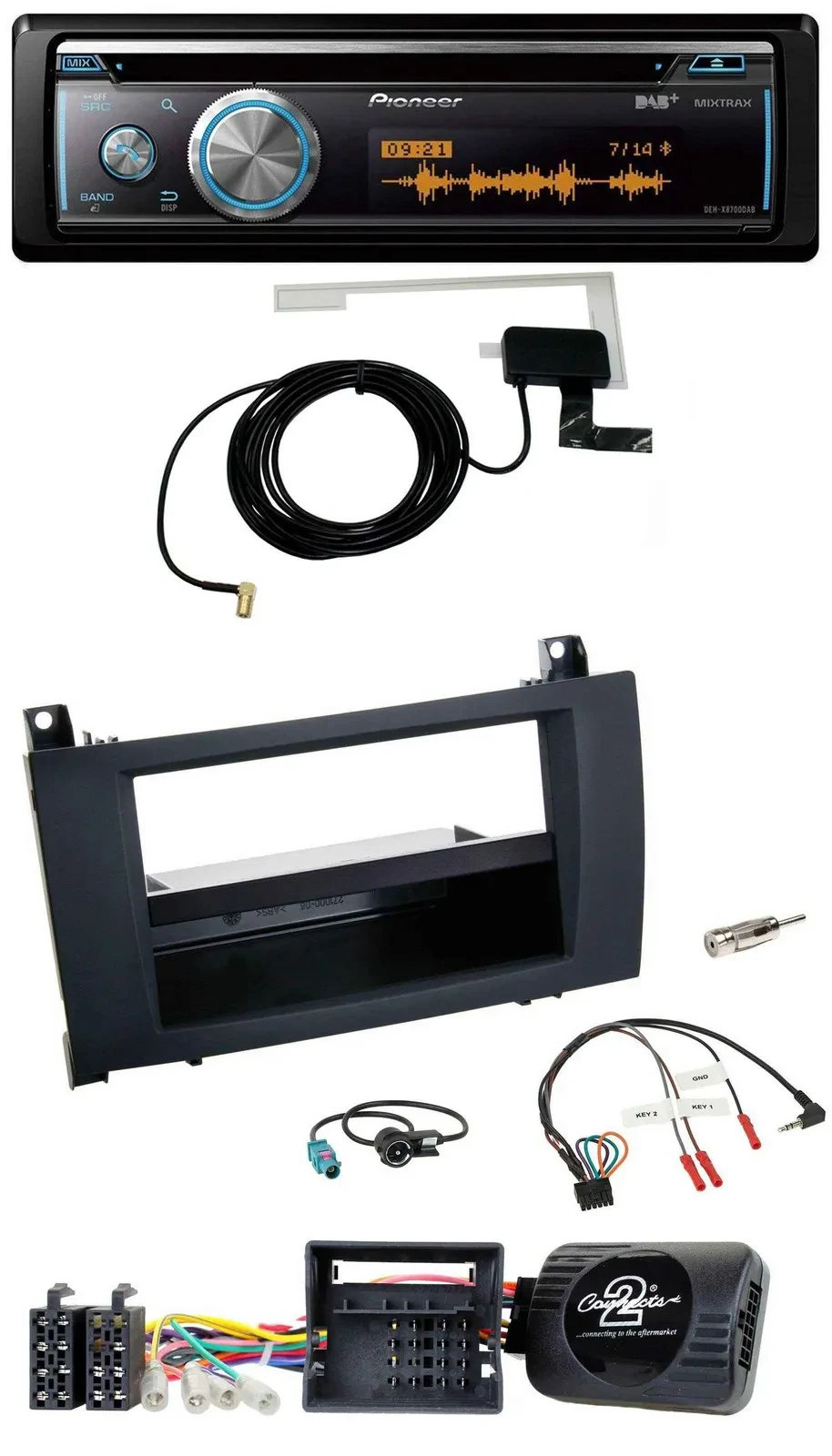 Автомагнитола Pioneer Bluetooth DAB USB CD для Mercedes SLK R171 2008–2011 с поддержкой управления на руле