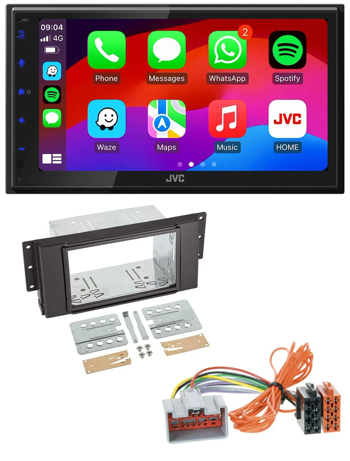 Автомагнитола для Land Rover Freelander 2011–2012 JVC 2DIN, DAB, Bluetooth, USB, MP3