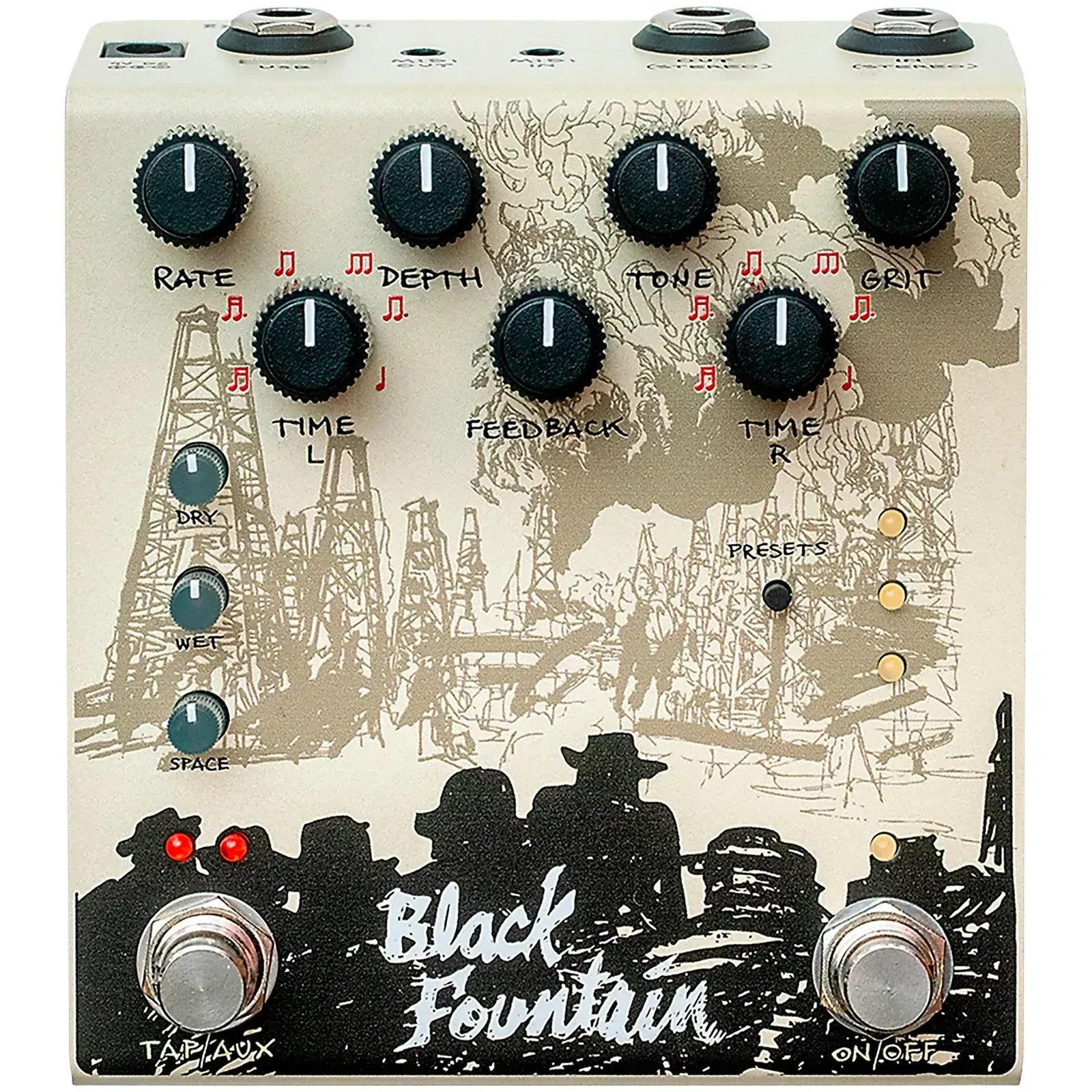 Педаль эффектов для электрогитары Old Blood Noise Endeavors Black Fountain Stereo Delay Cream
