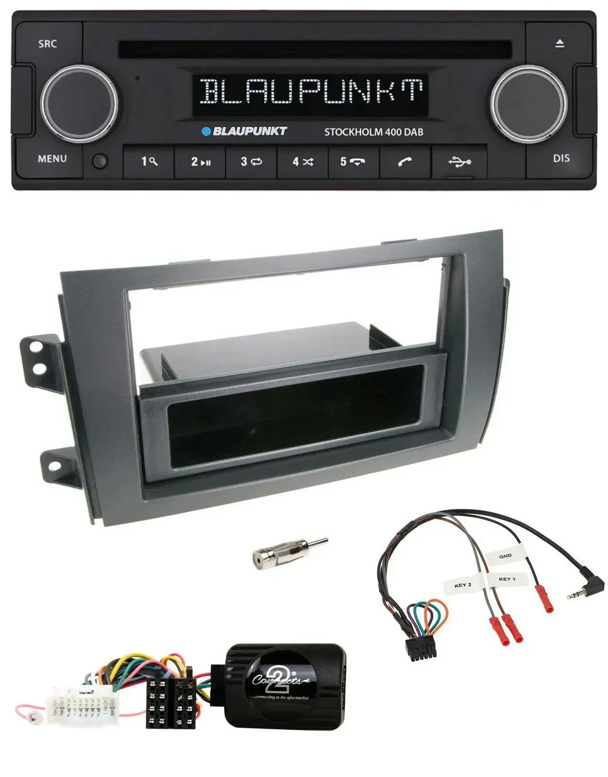 Blaupunkt Lenkrad Bluetooth DAB CD USB Autoradio für Fiat Sedici Suzuki SX4