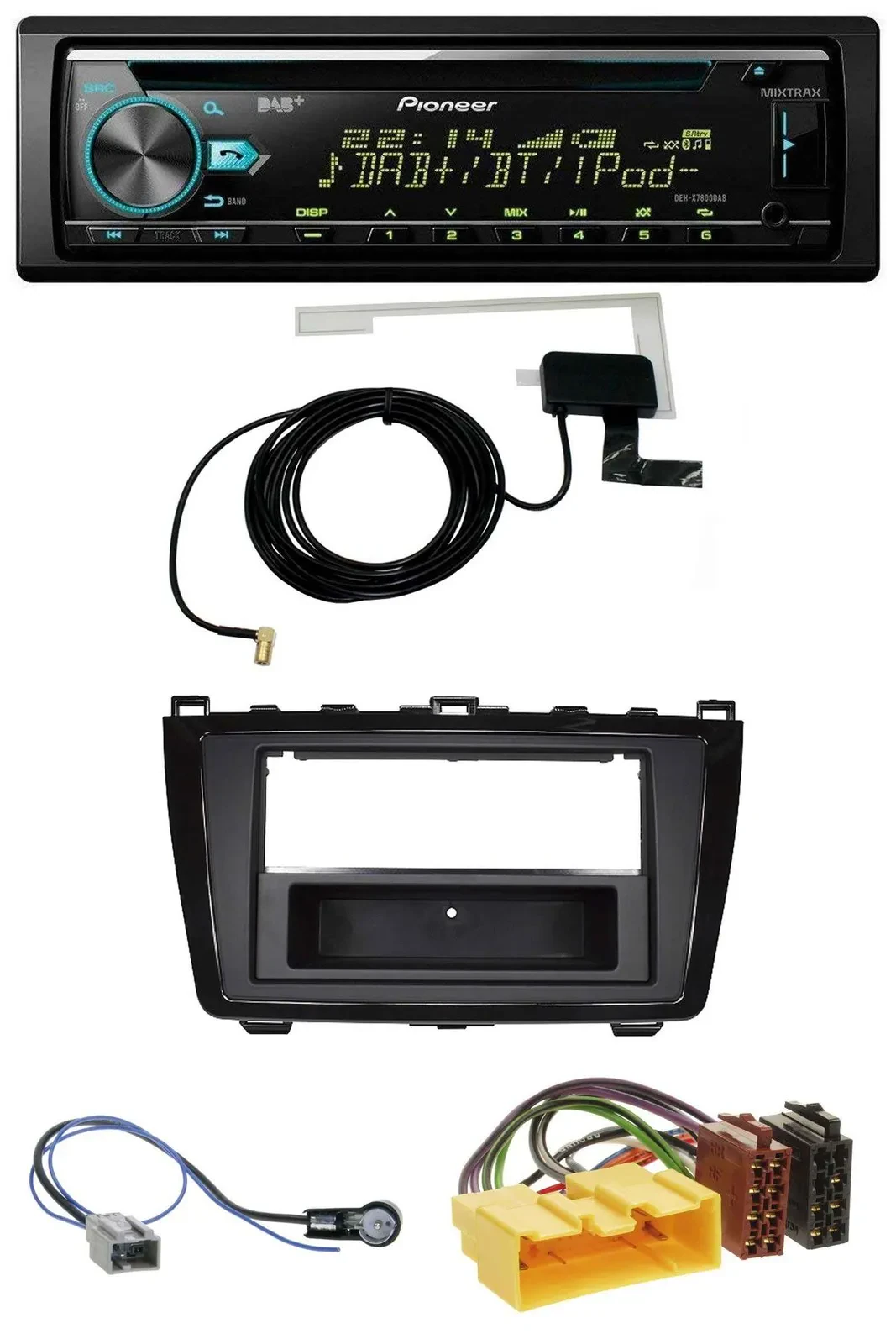 Pioneer MP3 AUX CD USB DAB Autoradio für Mazda 6 (08-12) - glänzend