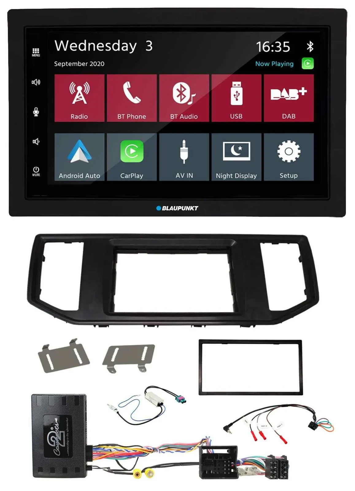Blaupunkt 2DIN Lenkrad USB Bluetooth DAB Autoradio für VW Crafter MAN TGE Infoad