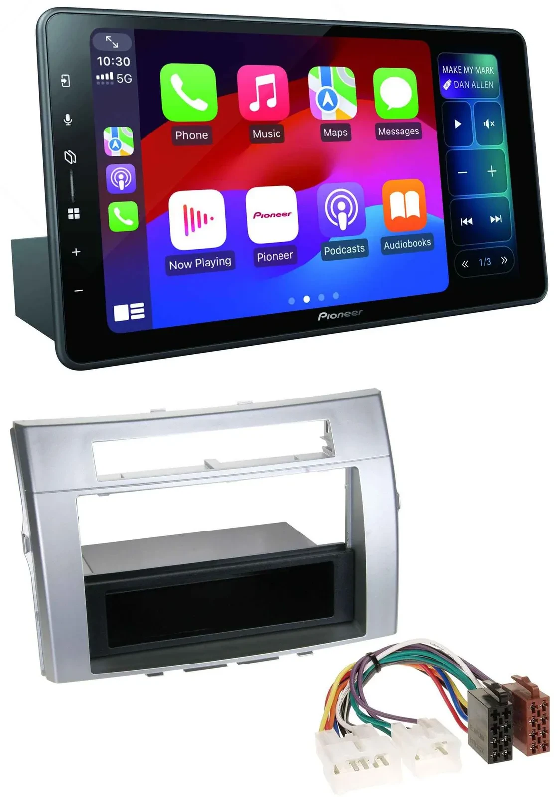 Автомагнитола для Toyota Corolla Verso (2004–2009) Pioneer Bluetooth, DAB, MP3, USB, серебристая