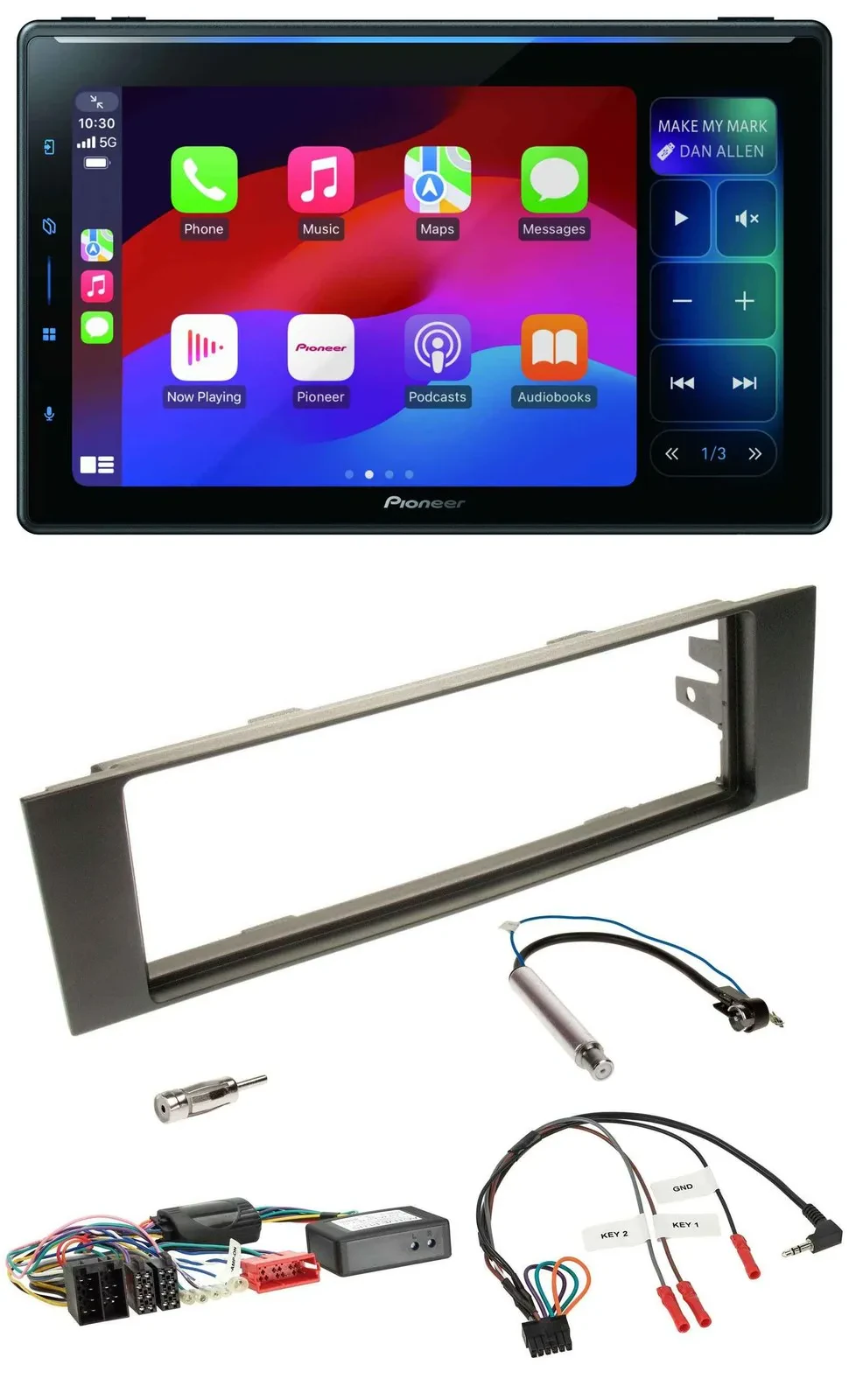 Pioneer Bluetooth DAB Lenkrad USB Autoradio für Audi A3 03-06 Teilsystemadapter