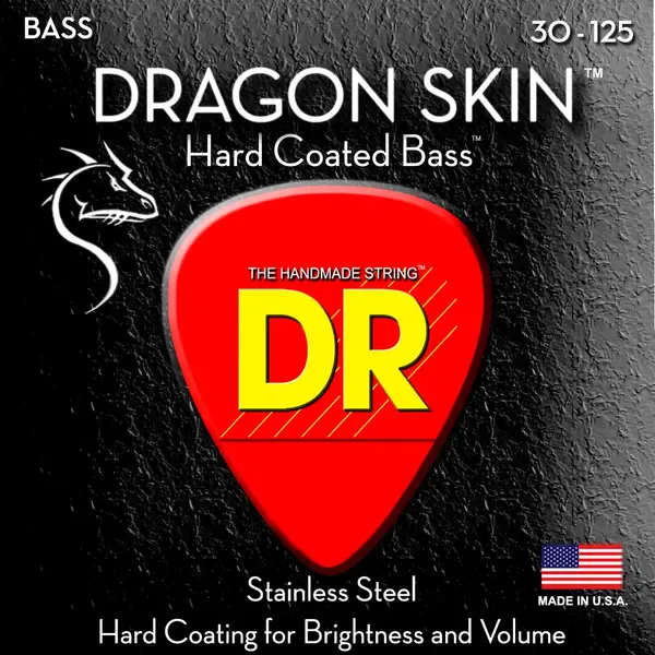 Струны для бас-гитары DR Strings DRAGON SKIN DR DSB6-30, 30 - 125