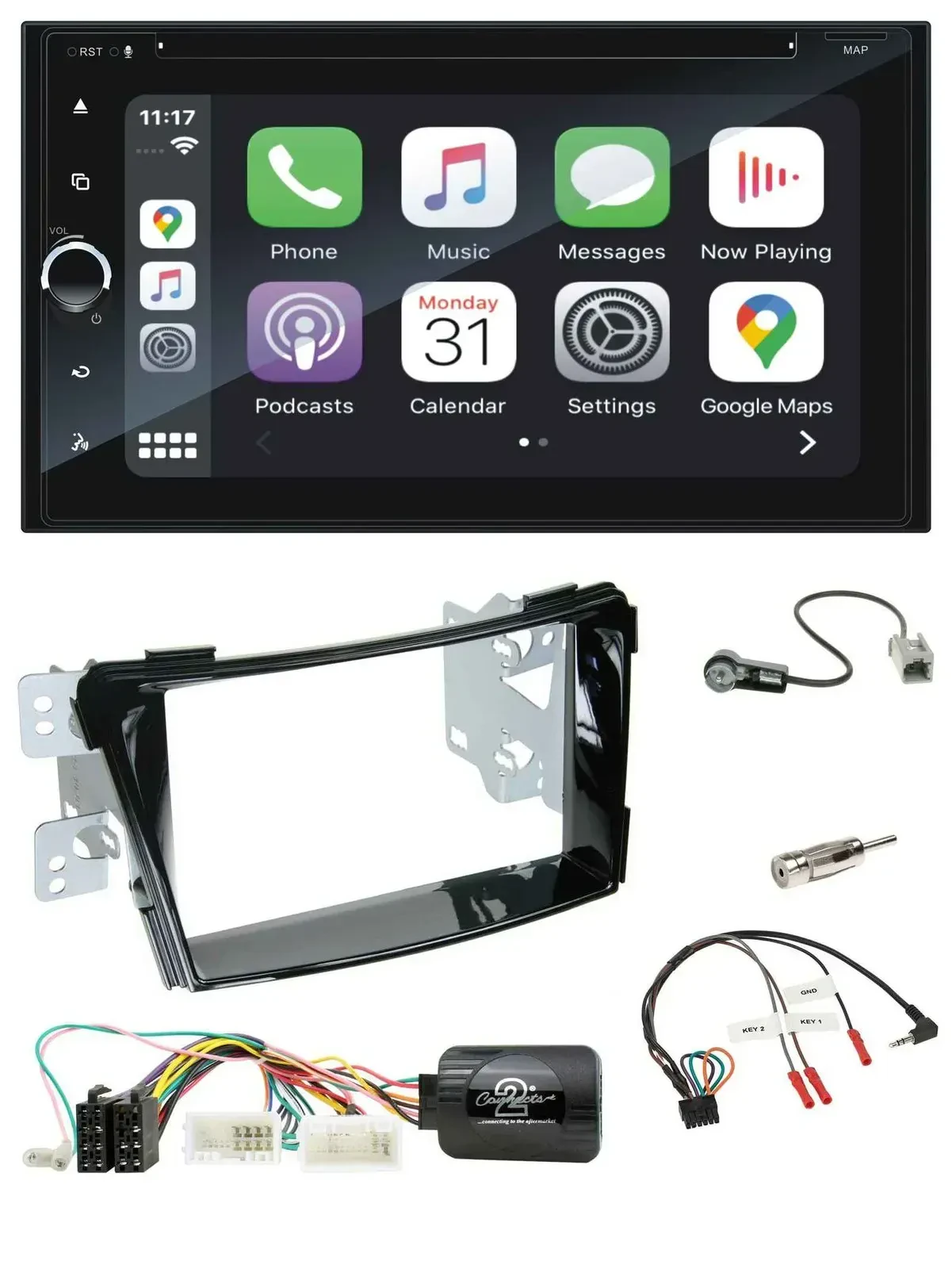 Blaupunkt DAB USB Bluetooth Lenkrad 2DIN TMC Navigation für Hyundai i40 ab 2011