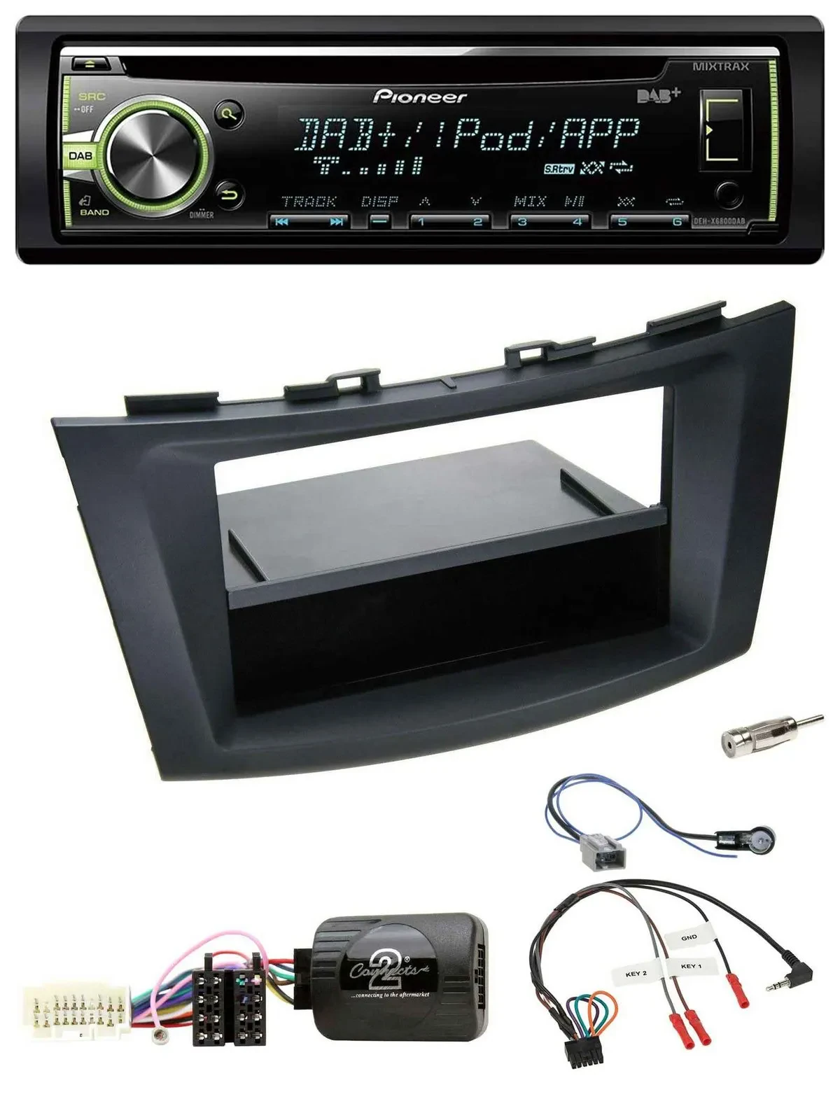 Автомагнитола Pioneer CD, DAB, USB, MP3 для Suzuki Swift Sport (с 2011), черная