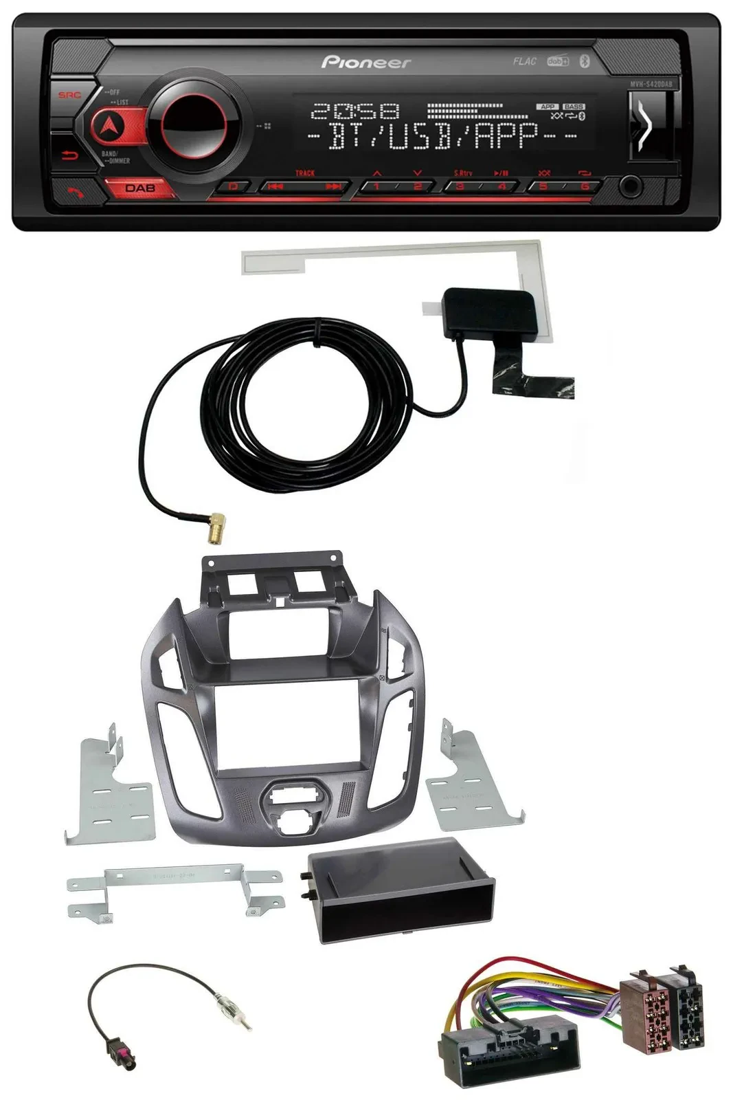 Pioneer DAB USB MP3 Bluetooth Autoradio für Ford Transit Connect 12-18 Display P