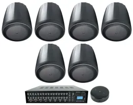 4-Zone Matrix Multi Room Commercial Amp+Wifi Receiver+(6) JBL Pendant Speakers