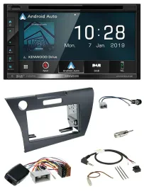 Kenwood DAB TMC USB 2DIN Lenkrad Bluetooth Navigation für Honda CR-Z 2010-2013