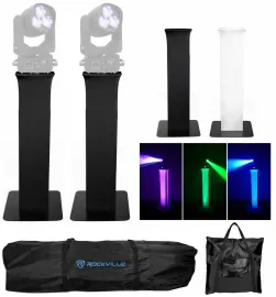 (2) Totem Stands+Black+White Scrims For (2) Elation Rayzor 360Z Lights