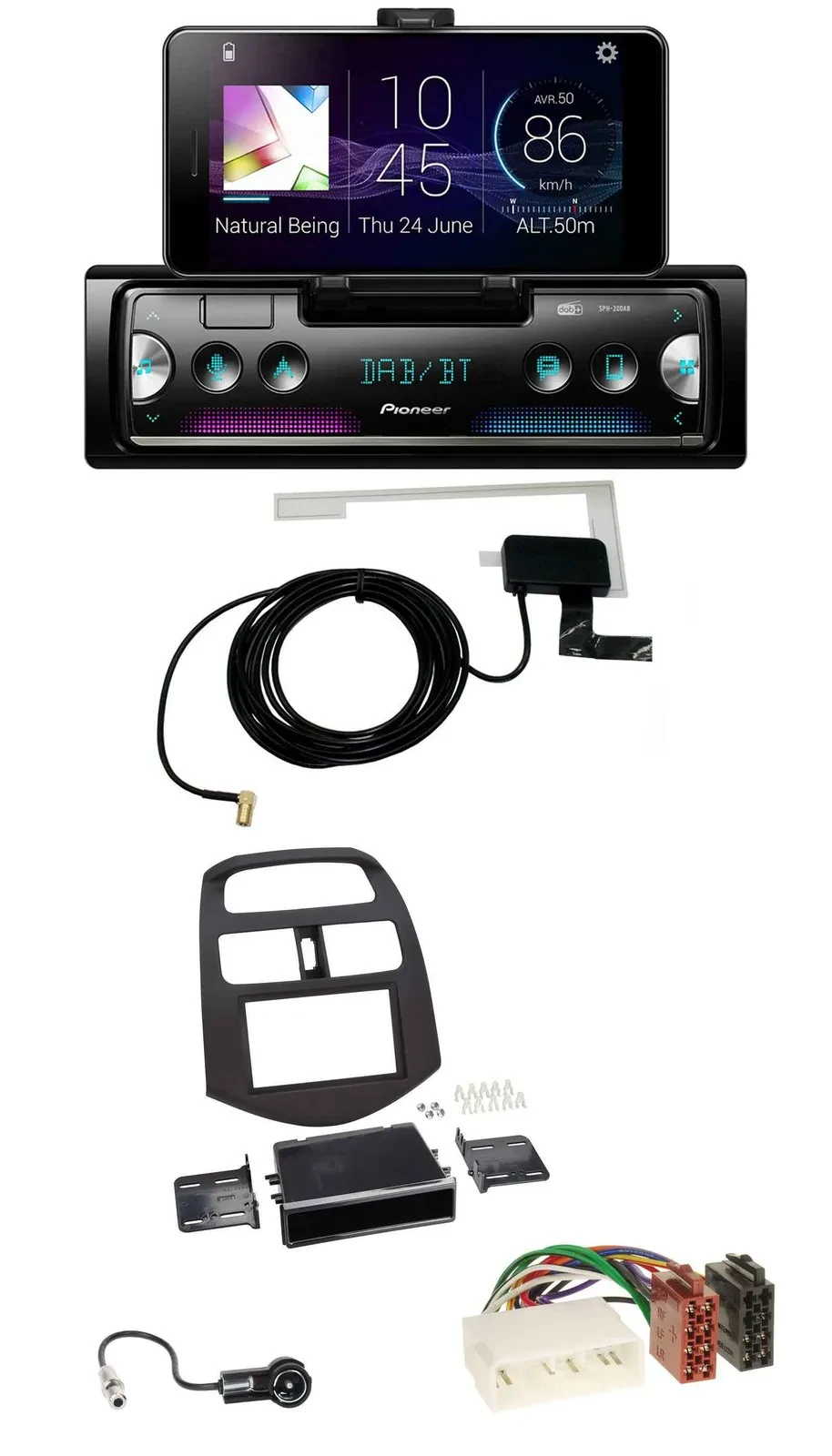 Pioneer DAB Bluetooth MP3 USB Autoradio für Chevrolet Spark (KLM 2012-2013)