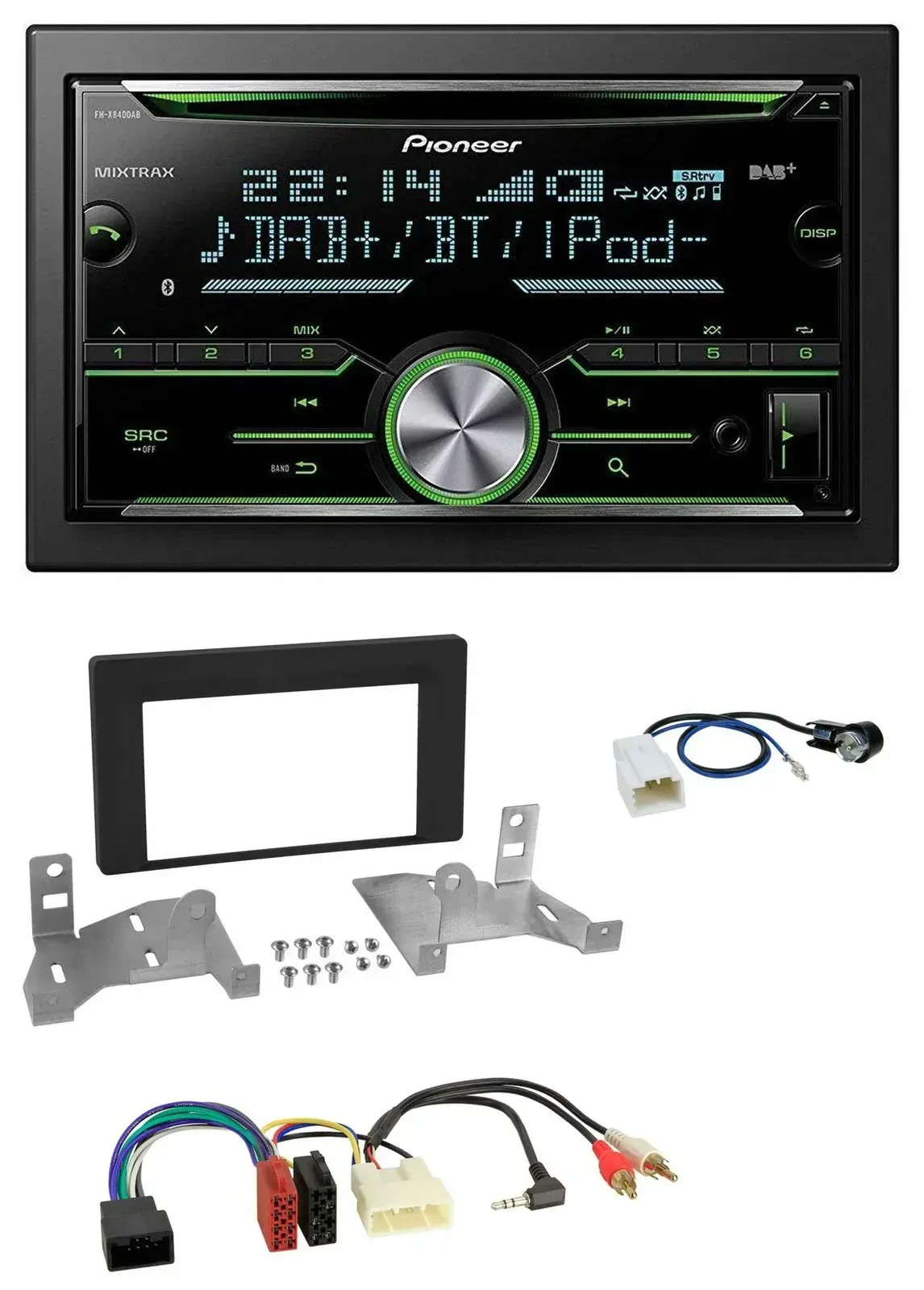 Pioneer Bluetooth MP3 DAB 2DIN USB CD Autoradio für Toyota Aygo ab 2022 AB7 schw