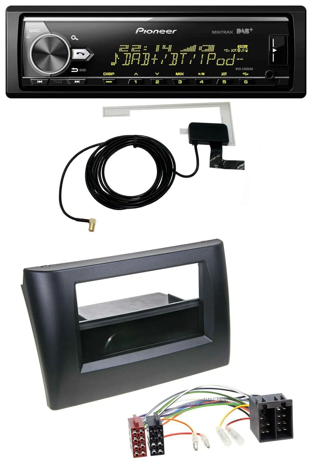 Автомагнитола для Fiat Stilo (2001–2008) Pioneer с Bluetooth, DAB, USB, MP3 (набор)