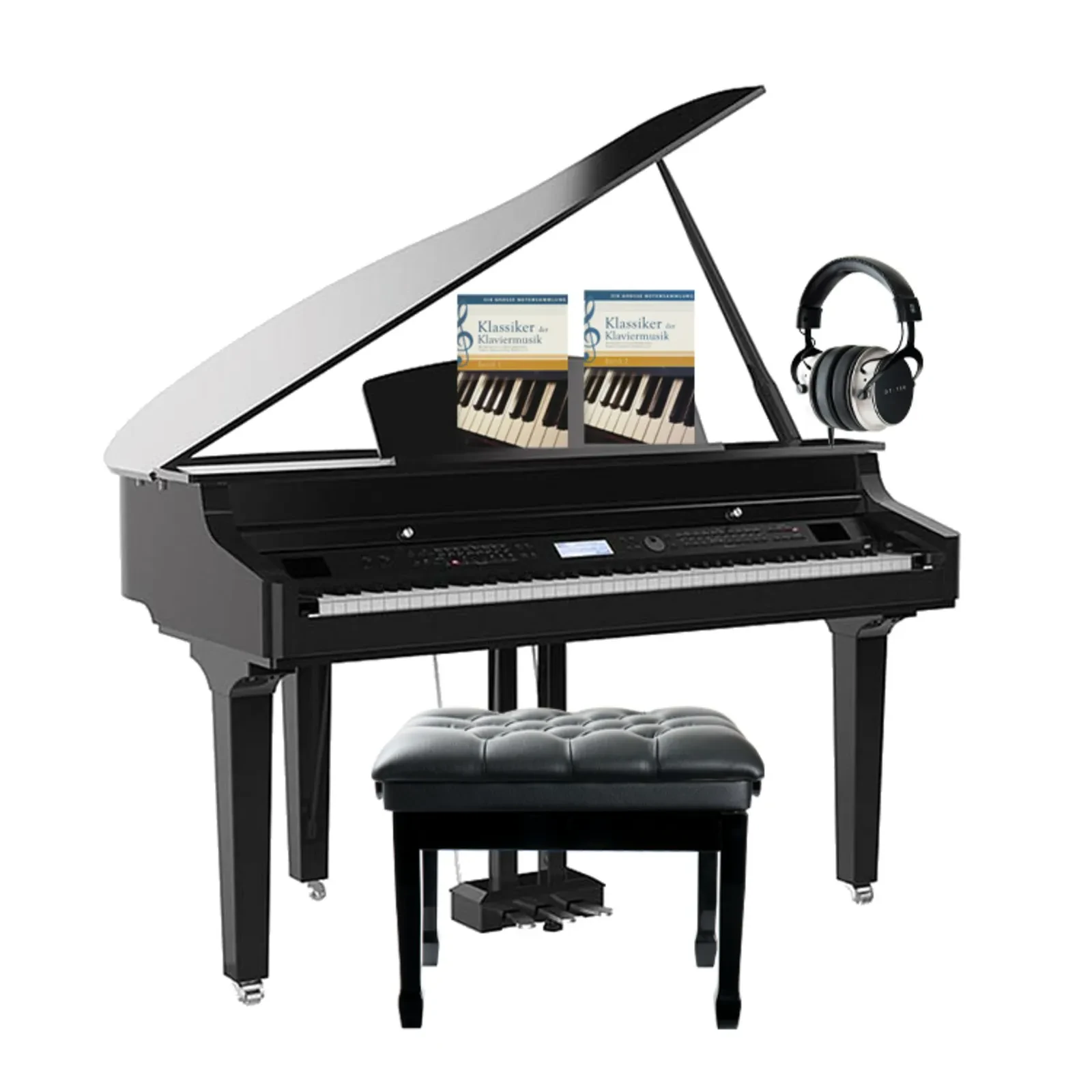 Grand 3100 Digitalflügel-Set, Schwarz, 88 Tasten, Hammermech, 1200 Sounds, 270