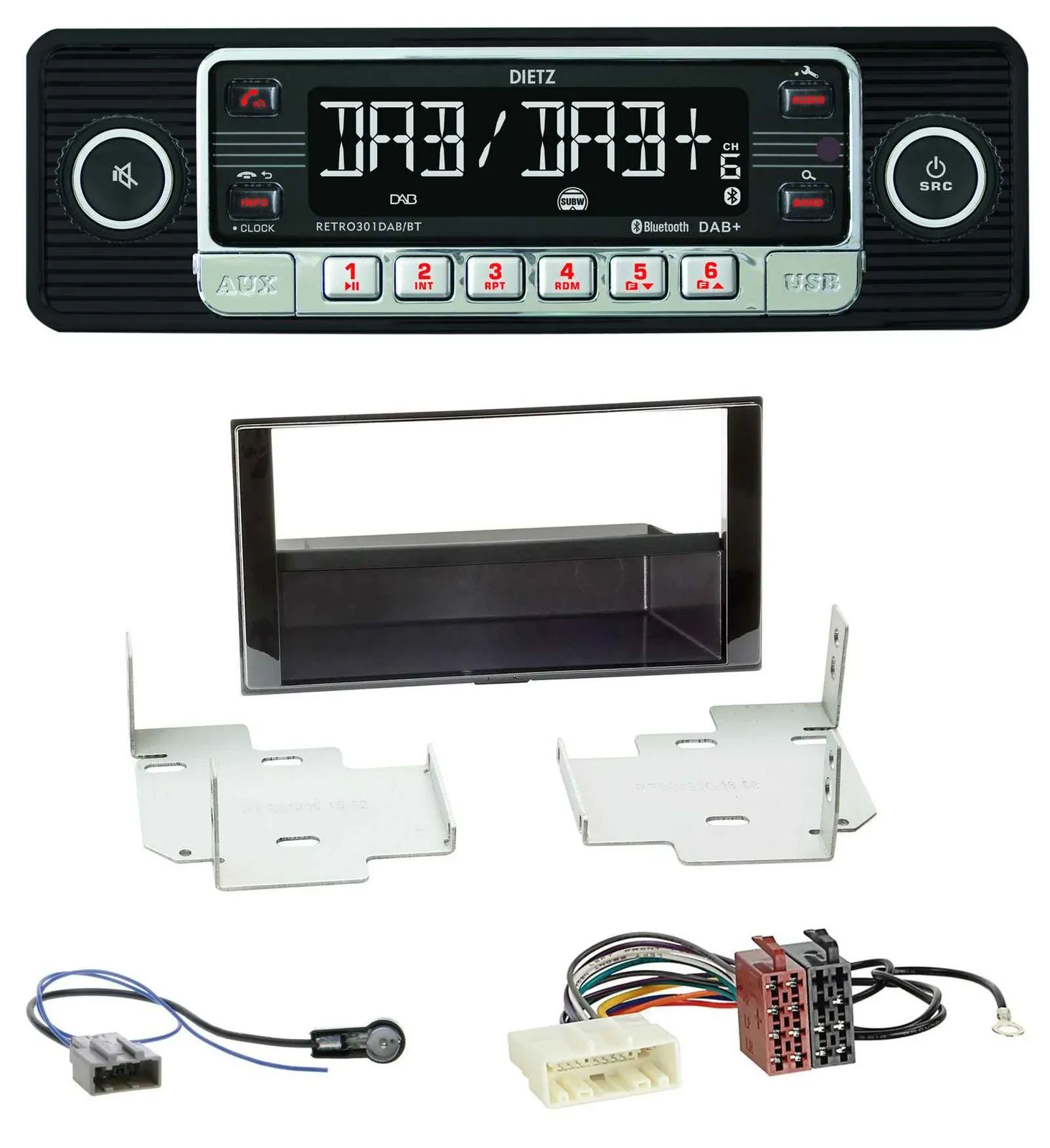 Dietz USB DAB MP3 Bluetooth Autoradio für Nissan Micra, Note (ab 2013)