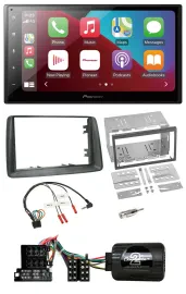 Pioneer USB Lenkrad DAB 2DIN Bluetooth Autoradio für Fiat Panda 2004-2007 grau