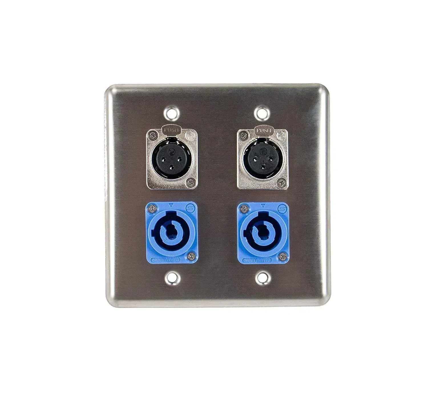 Стенная панель Elite Core D-1-UMB-NC 4-gang, 2 XLR (female) + 2 розетки питания