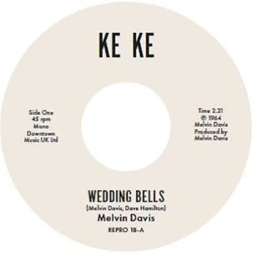 Виниловая пластинка Melvin Davis - Wedding Bells / It's No News [New 7" Vinyl] UK - Import