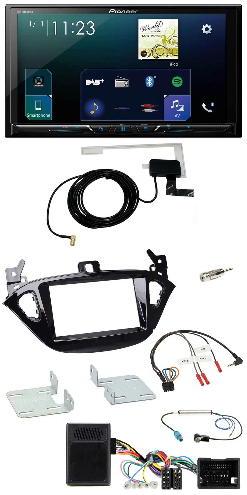 Автомагнитола Pioneer 2DIN, DAB, USB, Bluetooth для Opel Adam (с 2013), Corsa E