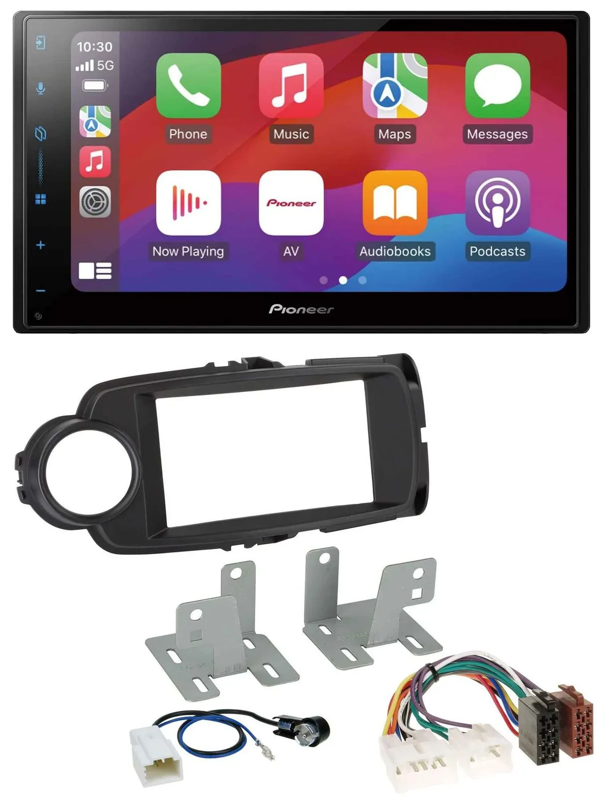 Автомагнитола для Toyota Yaris (2011–2020) Pioneer 2-DIN, DAB, USB, MP3, Bluetooth, черная