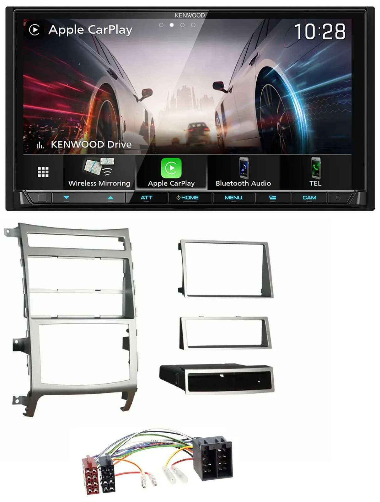 Автомагнитола Kenwood 2 DIN MP3 USB DAB Bluetooth для Hyundai ix55 2009–2012 серебристая