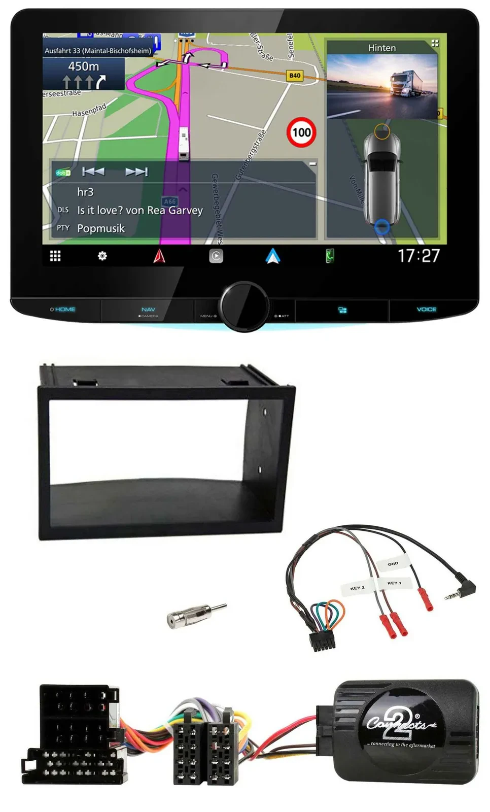 Kenwood Bluetooth DAB TMC 2DIN Lenkrad USB Navigation für VW Golf 4 Polo Passat