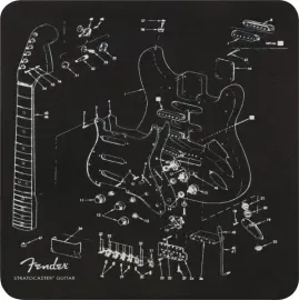 Genuine Fender Guitars Mousepad Gift, Exploded Stratocaster Blueprint