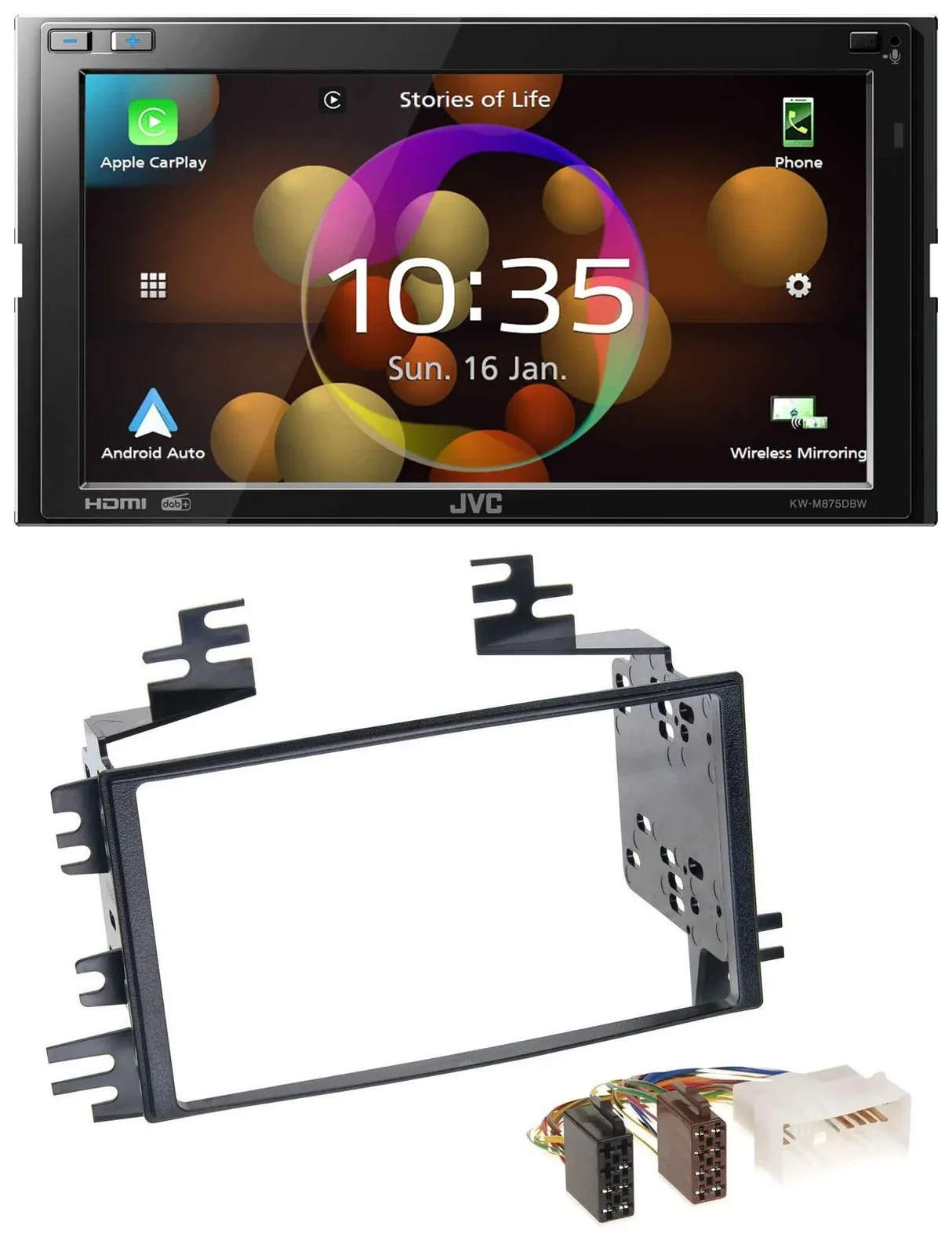 JVC DAB MP3 2DIN Bluetooth USB Autoradio für Kia Rio Rio5 Sportage Hyundai Accen