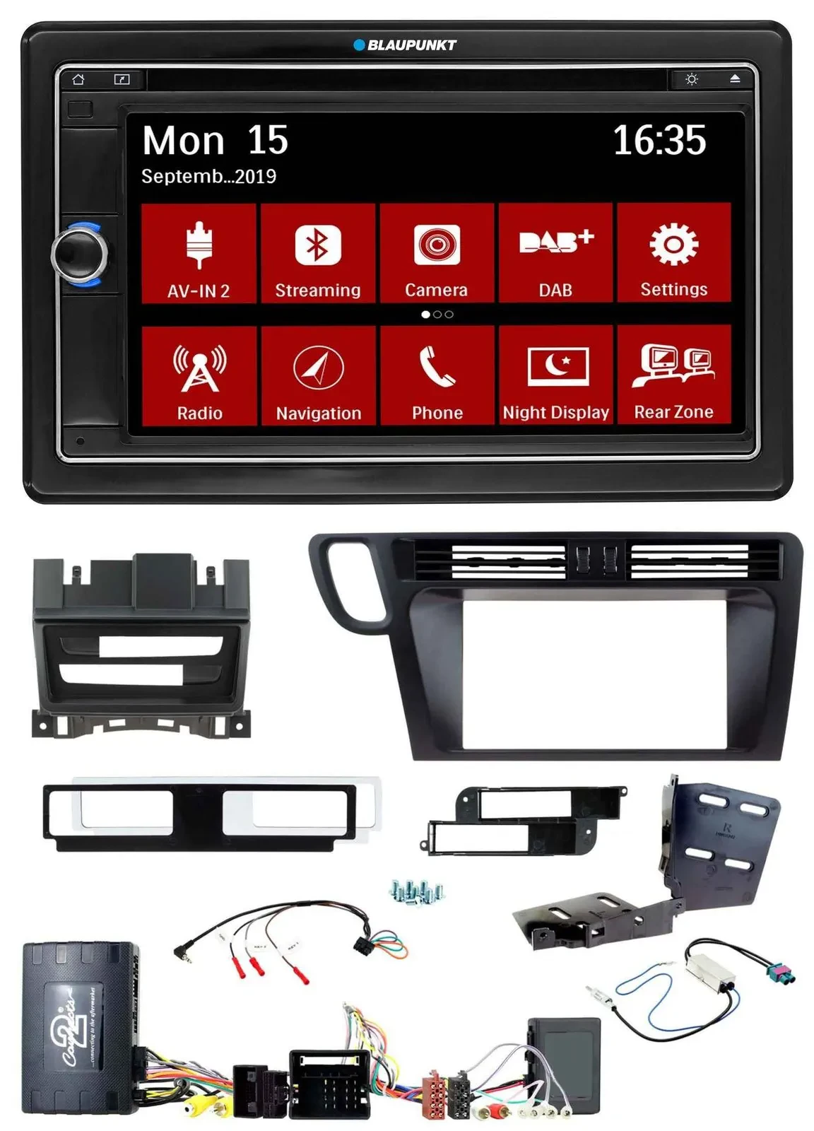 Blaupunkt TMC USB Lenkrad Bluetooth DAB 2DIN Navigation für Audi Q5 8R Infoadapt