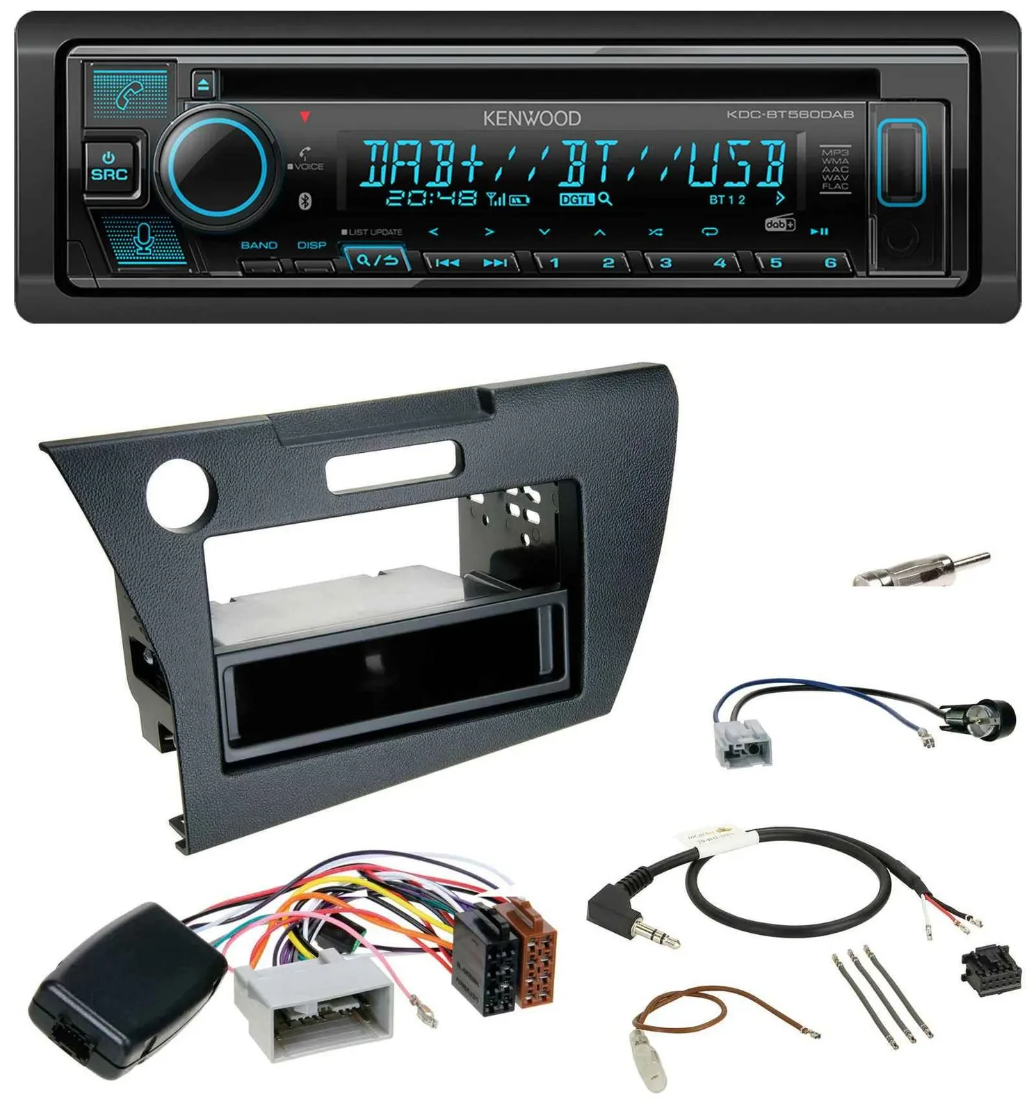 Kenwood Bluetooth DAB CD Lenkrad USB Autoradio für Honda CR-Z 2010-2013